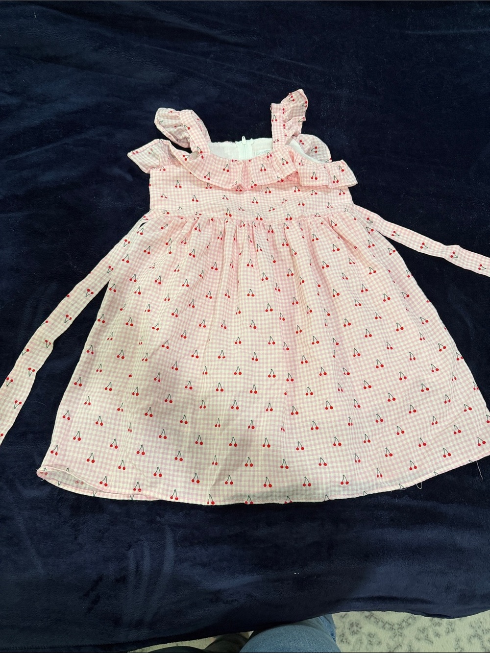 Popatu Pink and Red Cherry Print Sundress